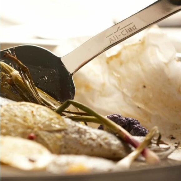 All Clad Cook & Serve Stainless Steel Solid Spoon - Picture 3 of 8